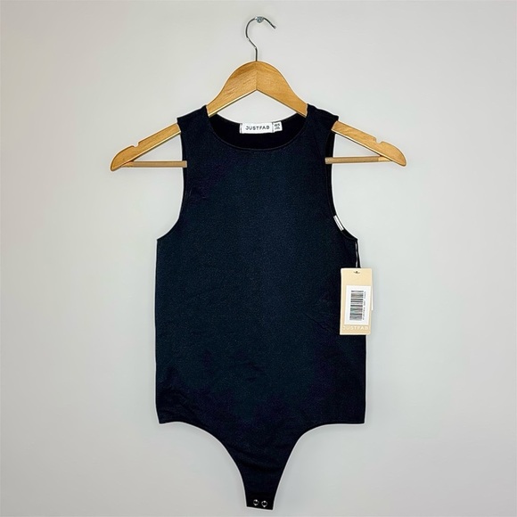 New JustFab Black Sleeveless Bodysuit S/XS - Picture 1 of 11